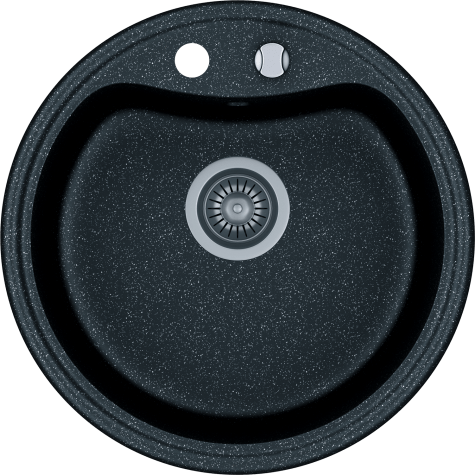 Czarny zlewozmywak okrągły KGS T 51 1B BLACK METALLIC