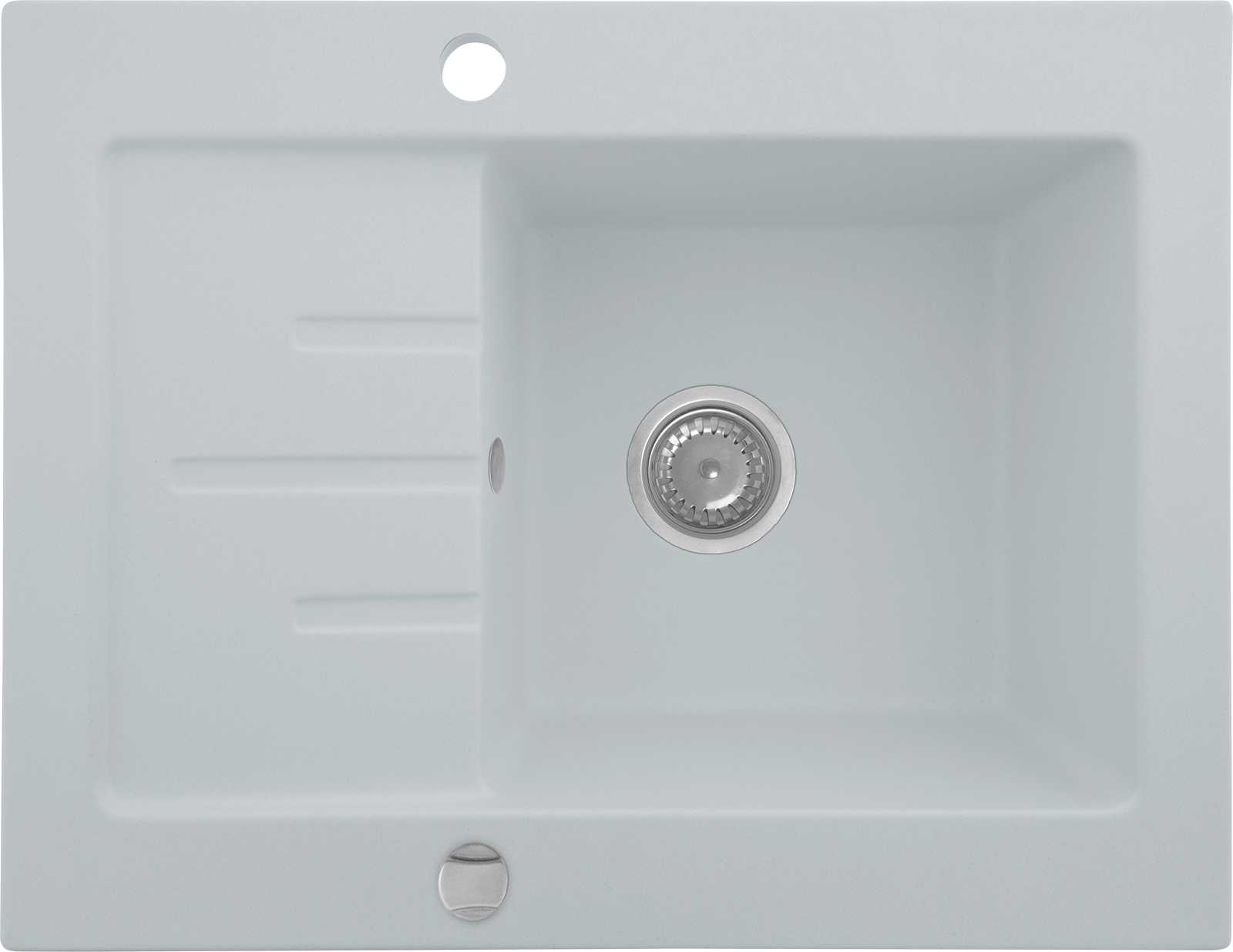 Zlewozmywak granitowy jednokomorowy Kernau KGS V 4565 1B1D PURE WHITE