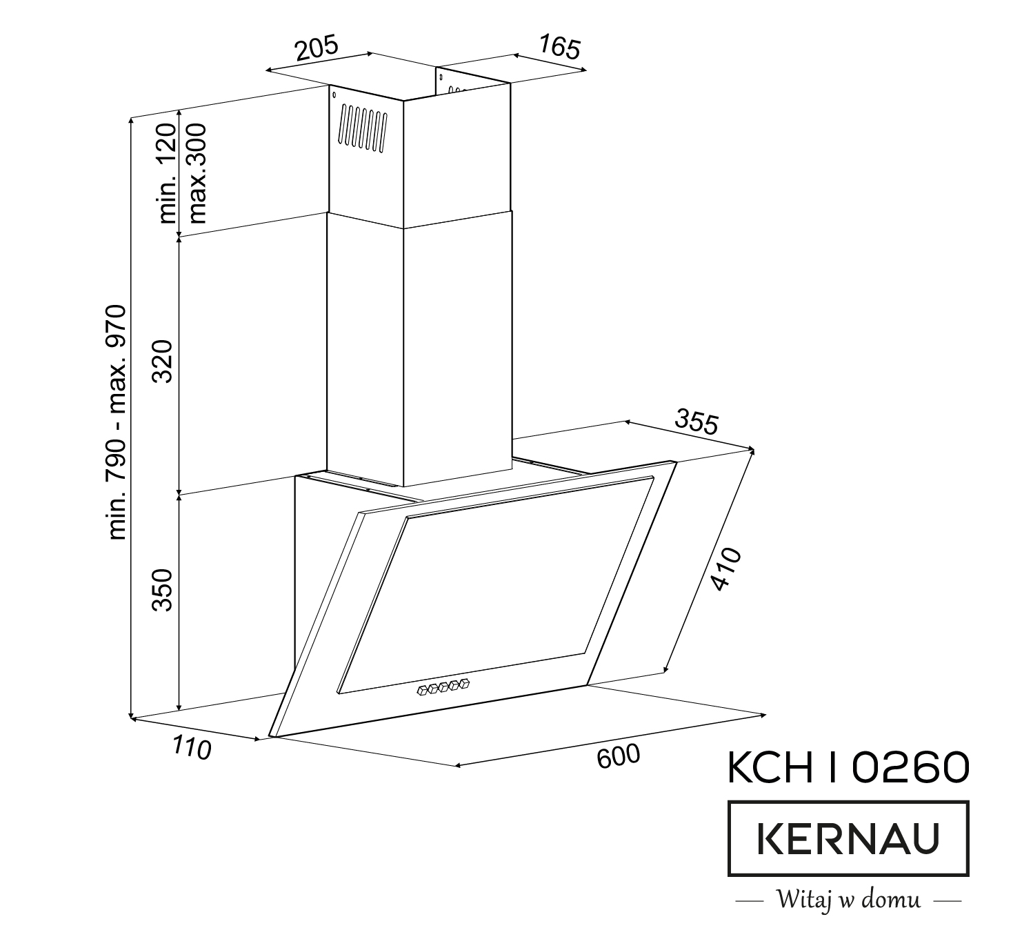 Okap przyścienny Kernau KCH I 0260 B 