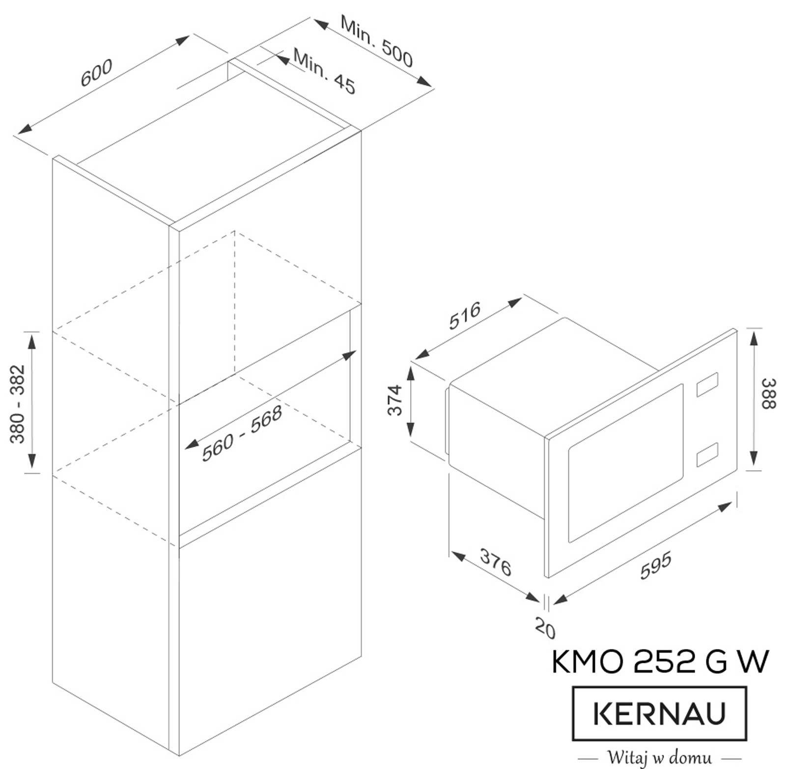 Kuchenka mikrofalowa biała Kernau KMO 252 G W