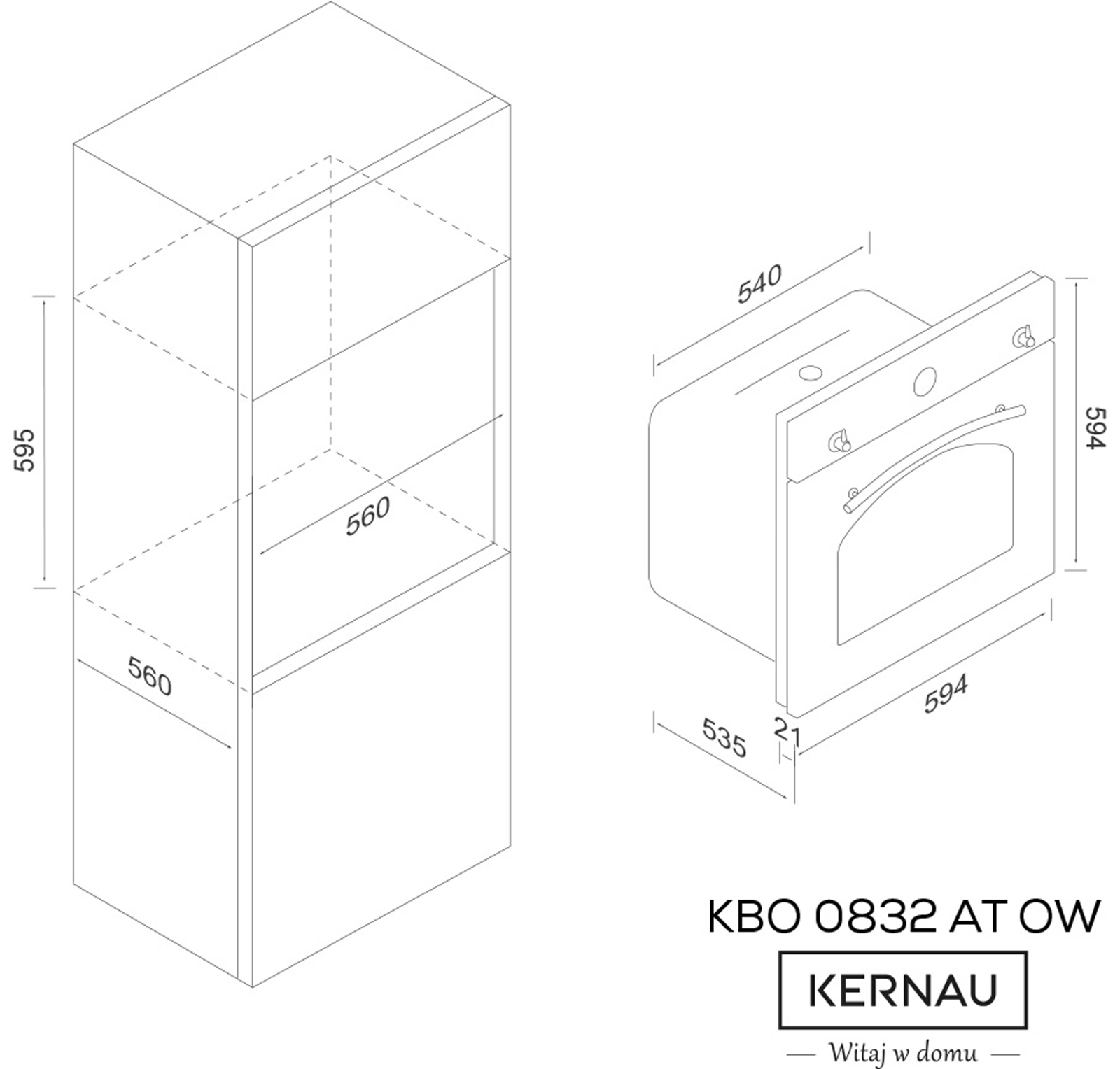 Piekarnik retro Kernau KBO 0832 AT OW